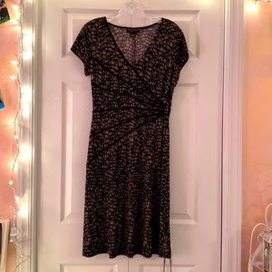 Brown/black geometric pattern dress